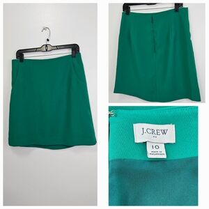 J. Crew Women's Green A-Line Mini Skirt Size 10